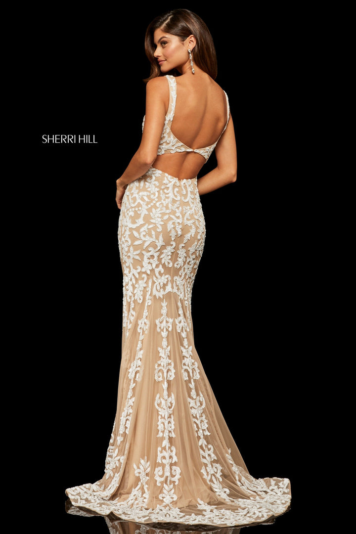 Sherri Hill 52925 nude/ivory