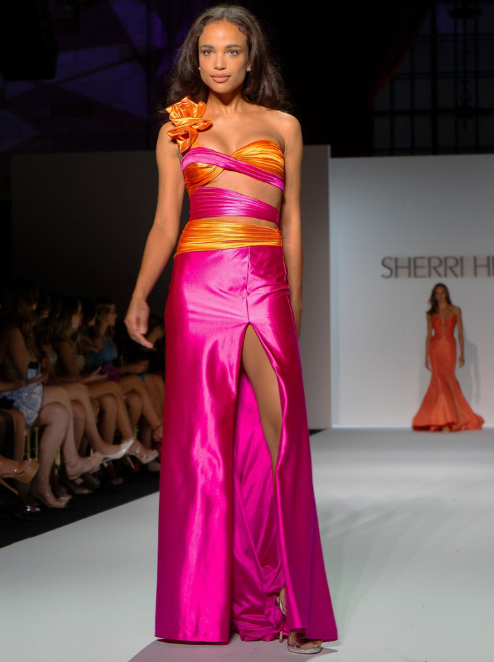 Sherri Hill 57152 Fuchsia Orange Prom Dress
