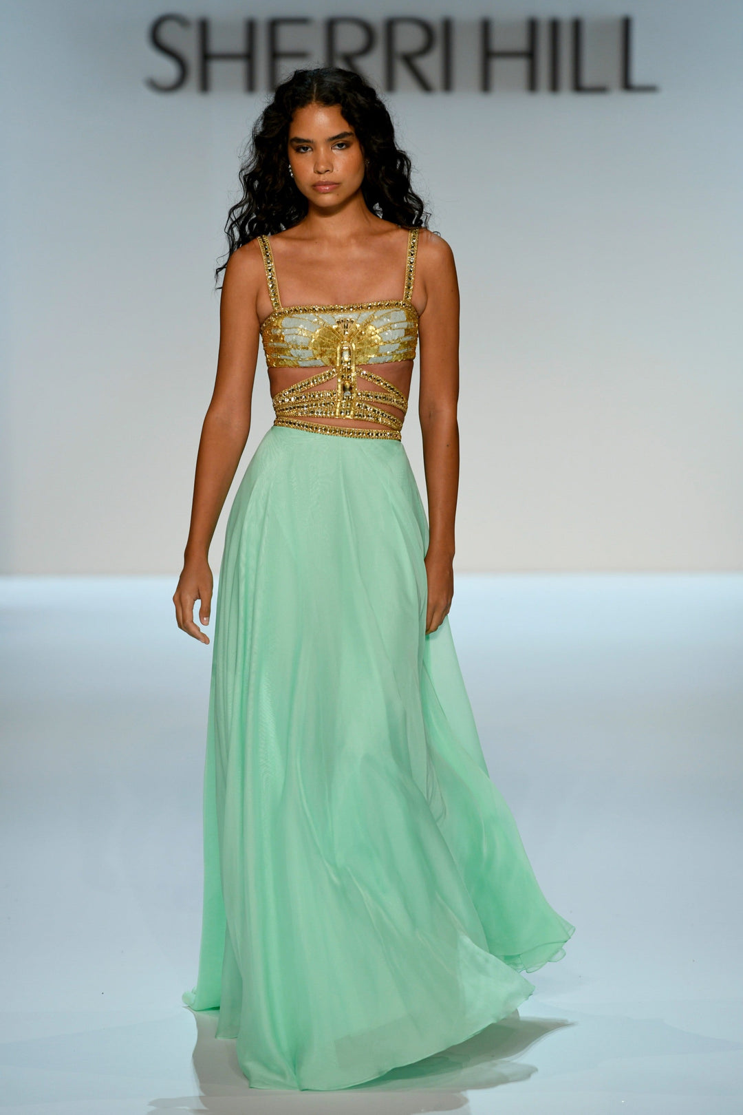 Sherri Hill 58513 light green/gold