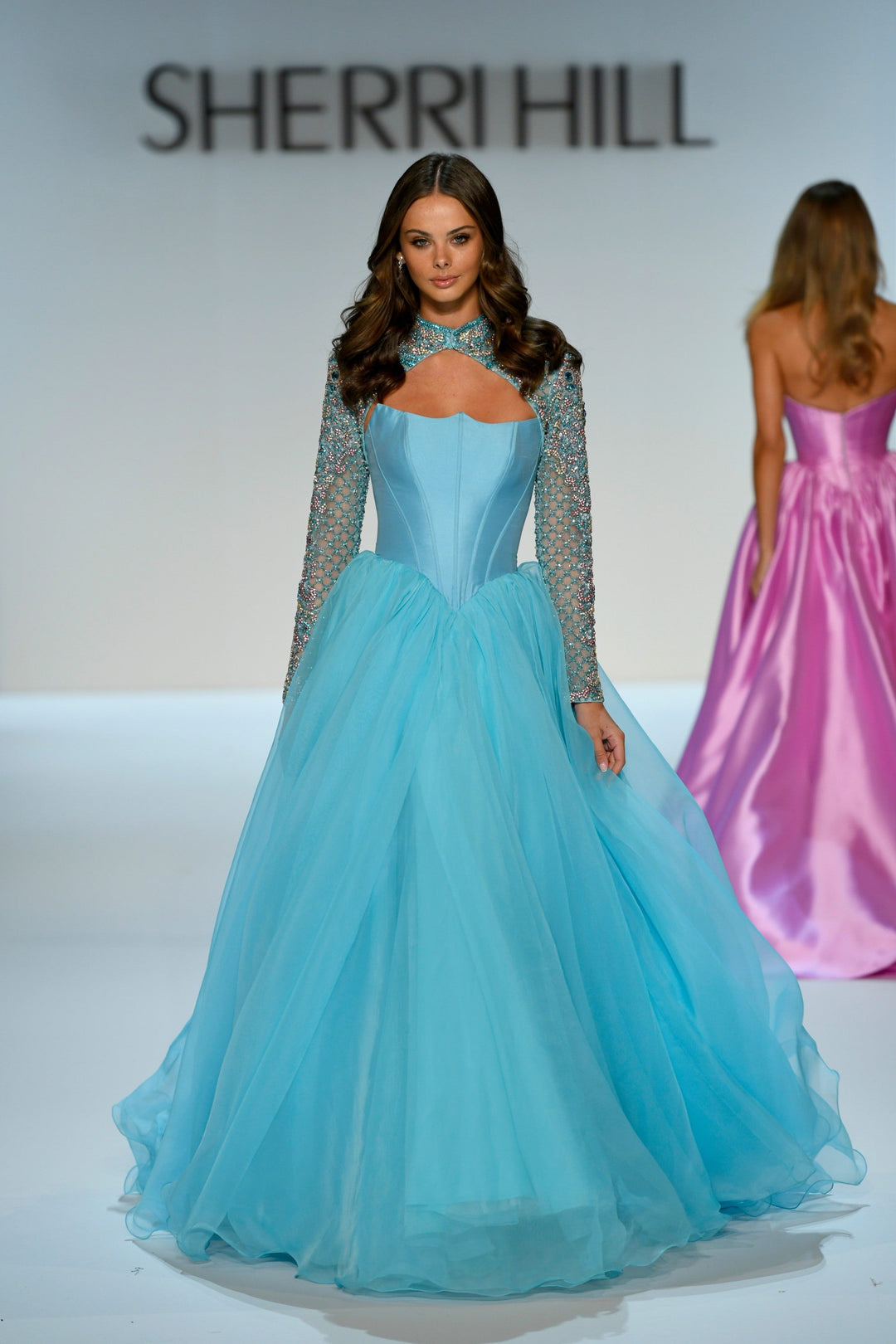 Sherri Hill 67345 aqua/rose/ivory/pink/ab/silver