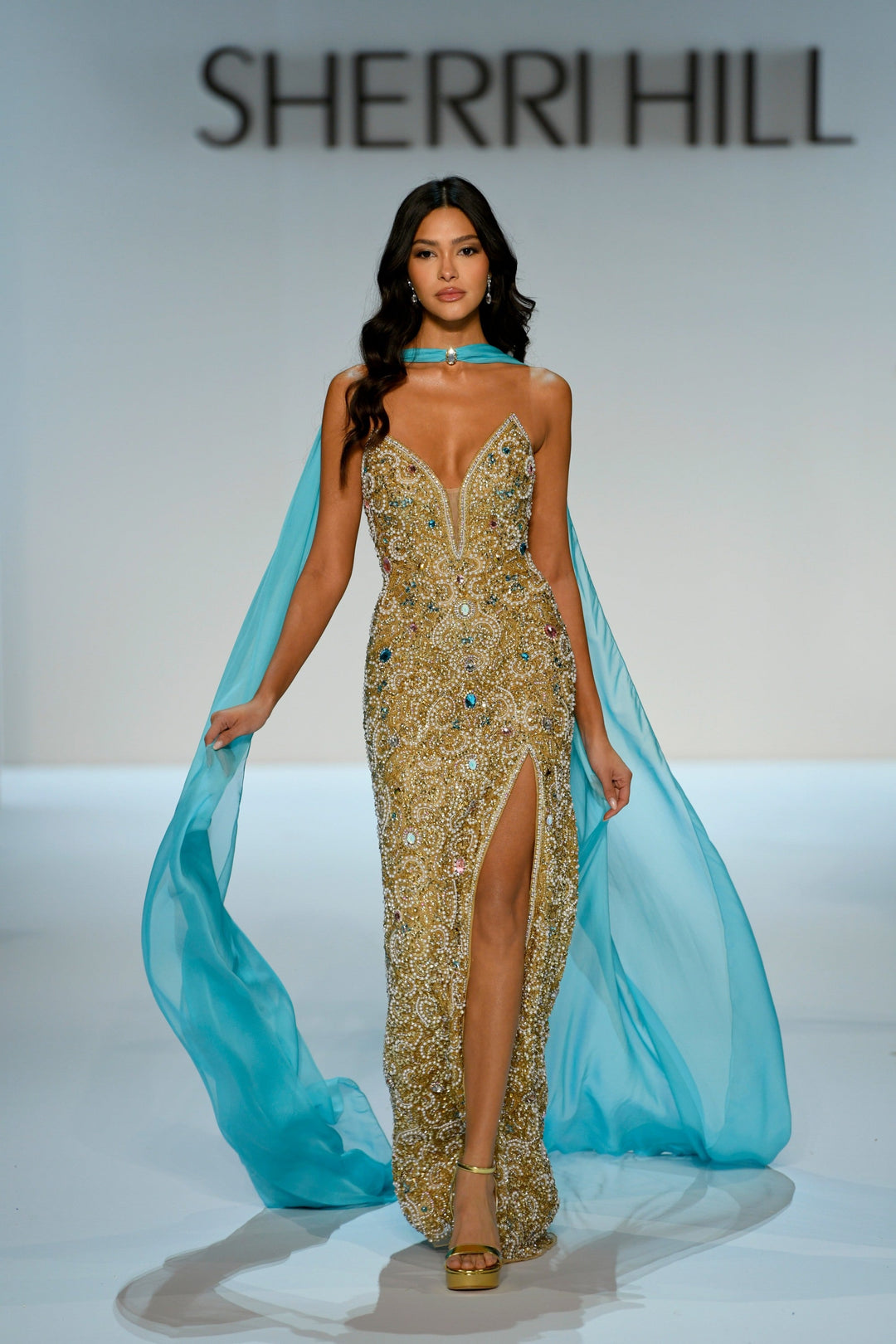 Sherri Hill 67348 nude/pink/aqua/gold/ab/pearl
