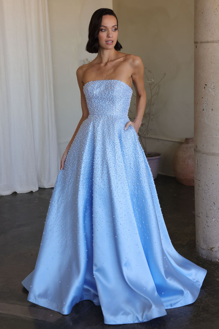 Ava Presley 42500 - Strapless Beaded Blush A Line Gown