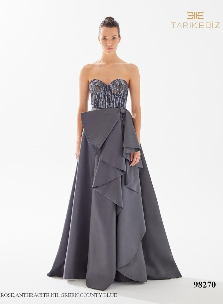 Tarik Ediz 98270 Anthracite Prom Dress