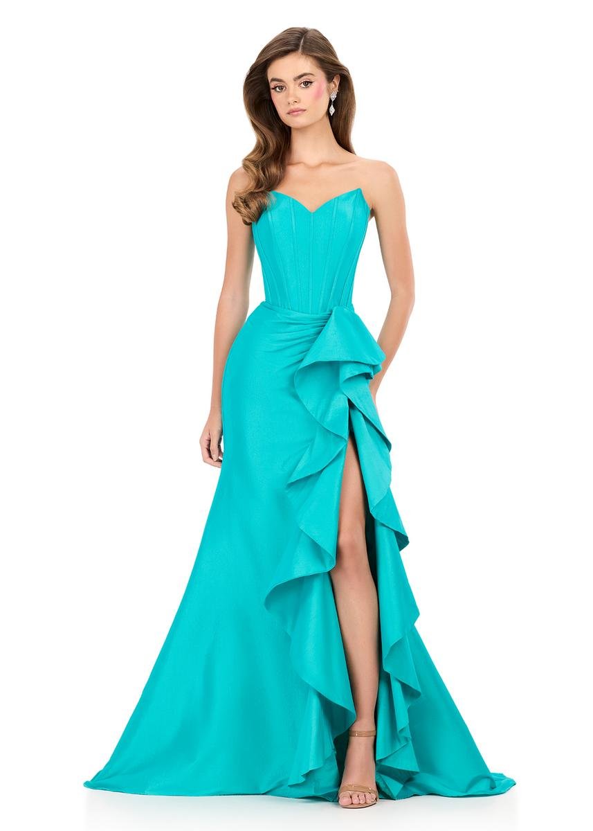 Ashley Lauren 12287 Aqua Prom Dress