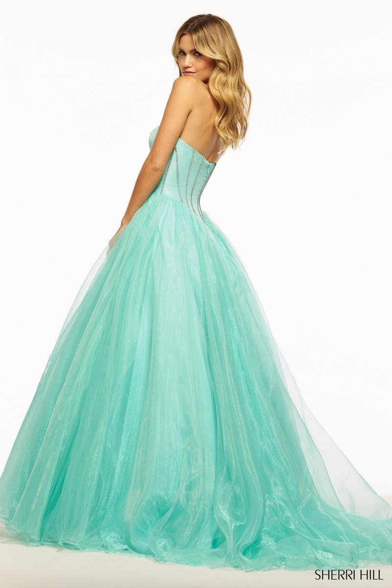 Sherri Hill 56028 Aqua Prom Dress