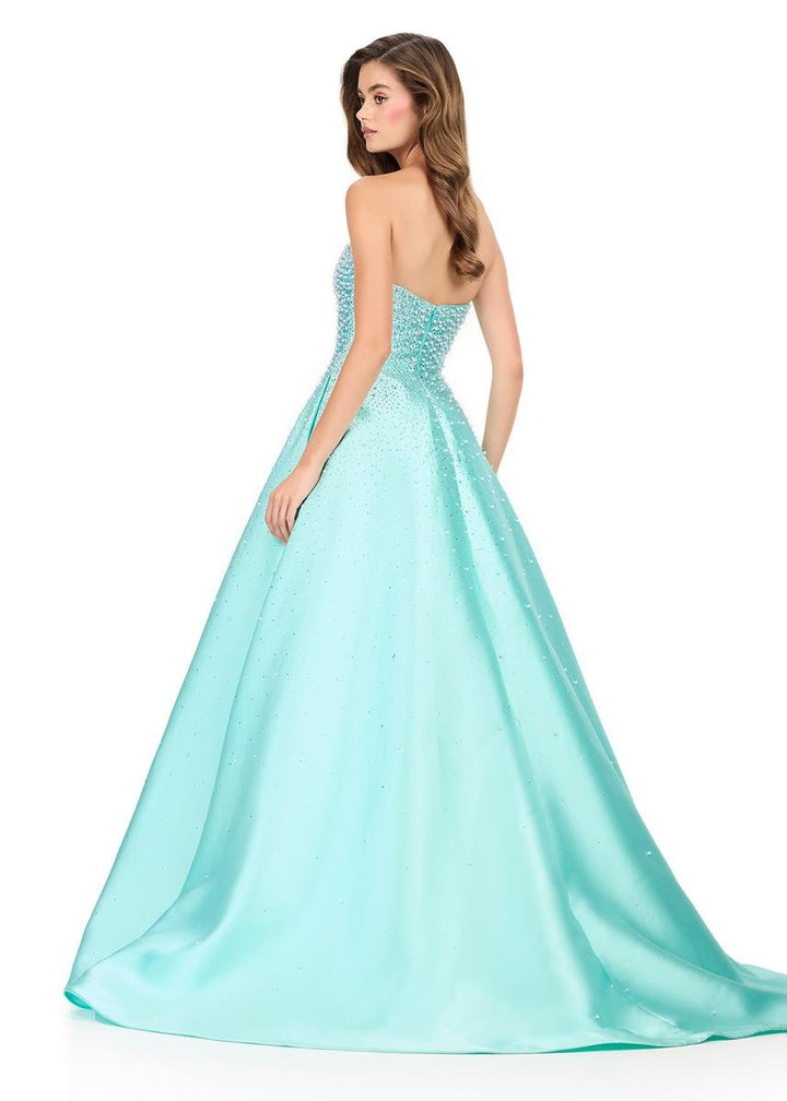 Ashley Lauren 12192 Aqua Prom Dress