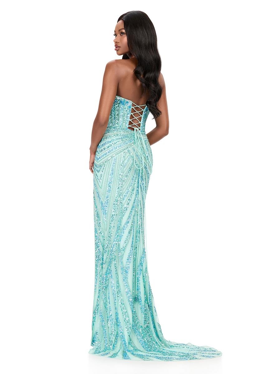 Ashley Lauren 12230 Aqua Prom Dress
