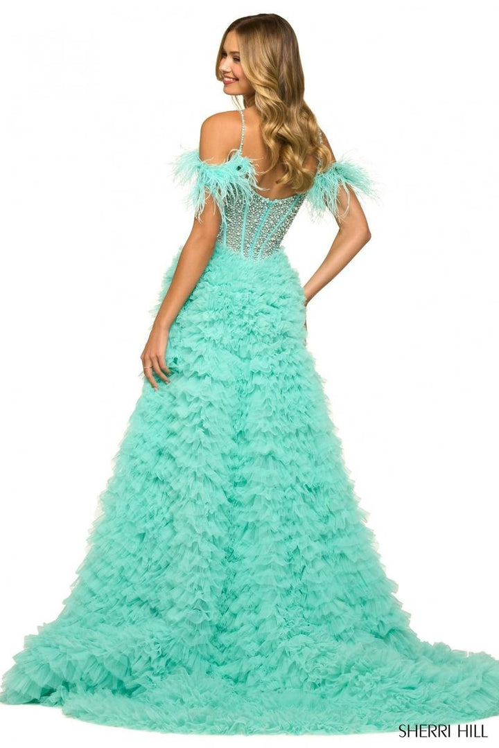 Sherri Hill 55387 Aqua Prom Dress
