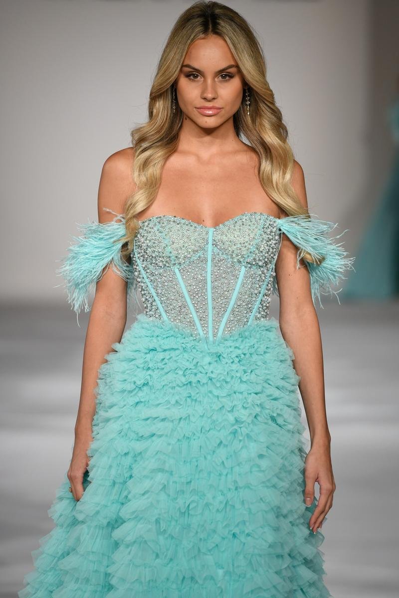 Sherri Hill 55387 Aqua Prom Dress