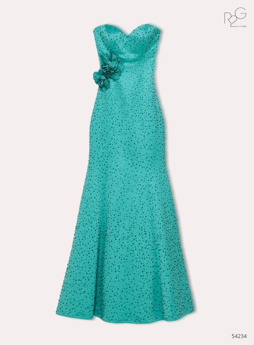 Tarik Ediz 54234 Aqua Prom Dress
