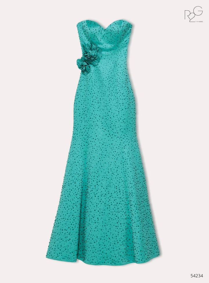 Tarik Ediz 54234 Aqua Prom Dress