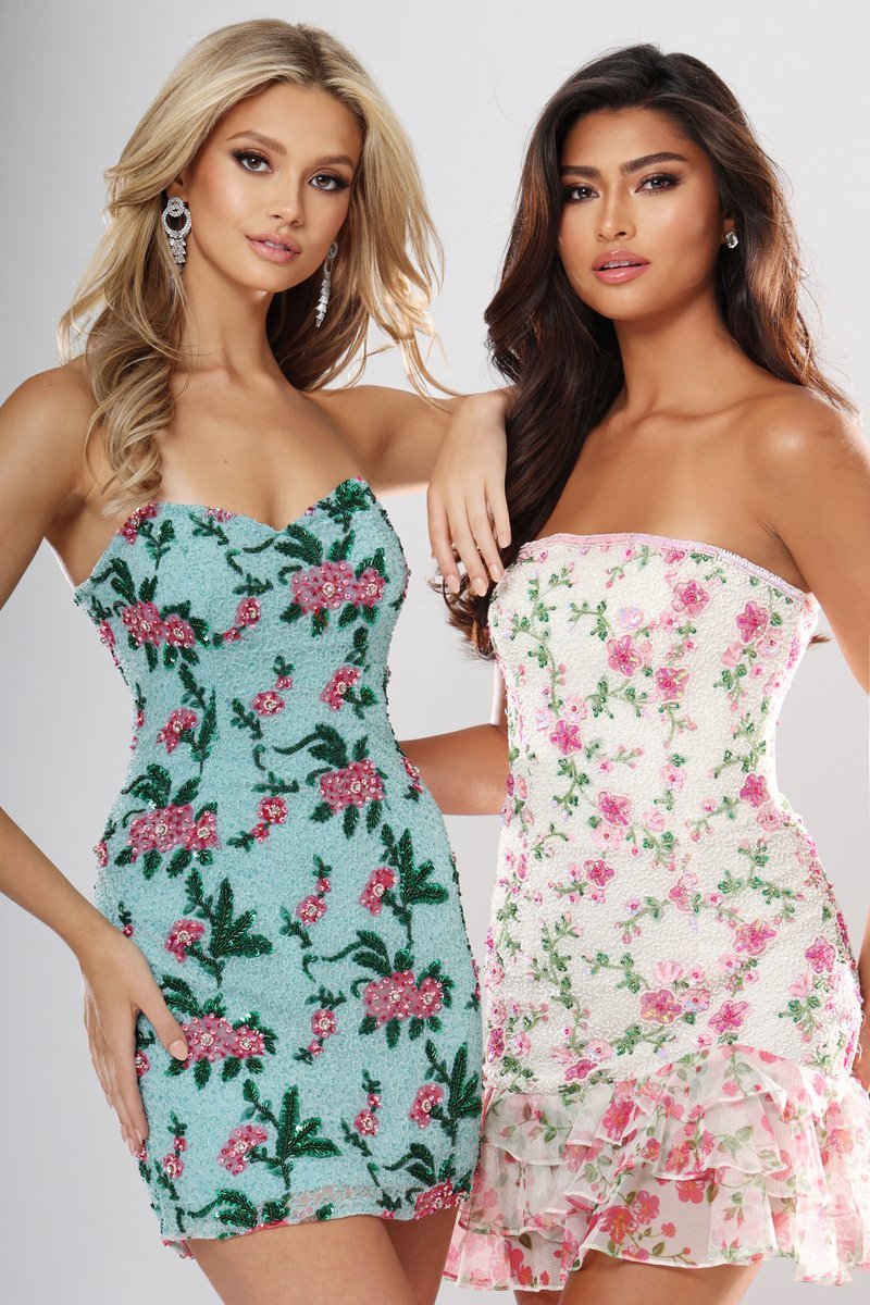 Jovani 51557 — Aqua Green Pink Multi Multiple