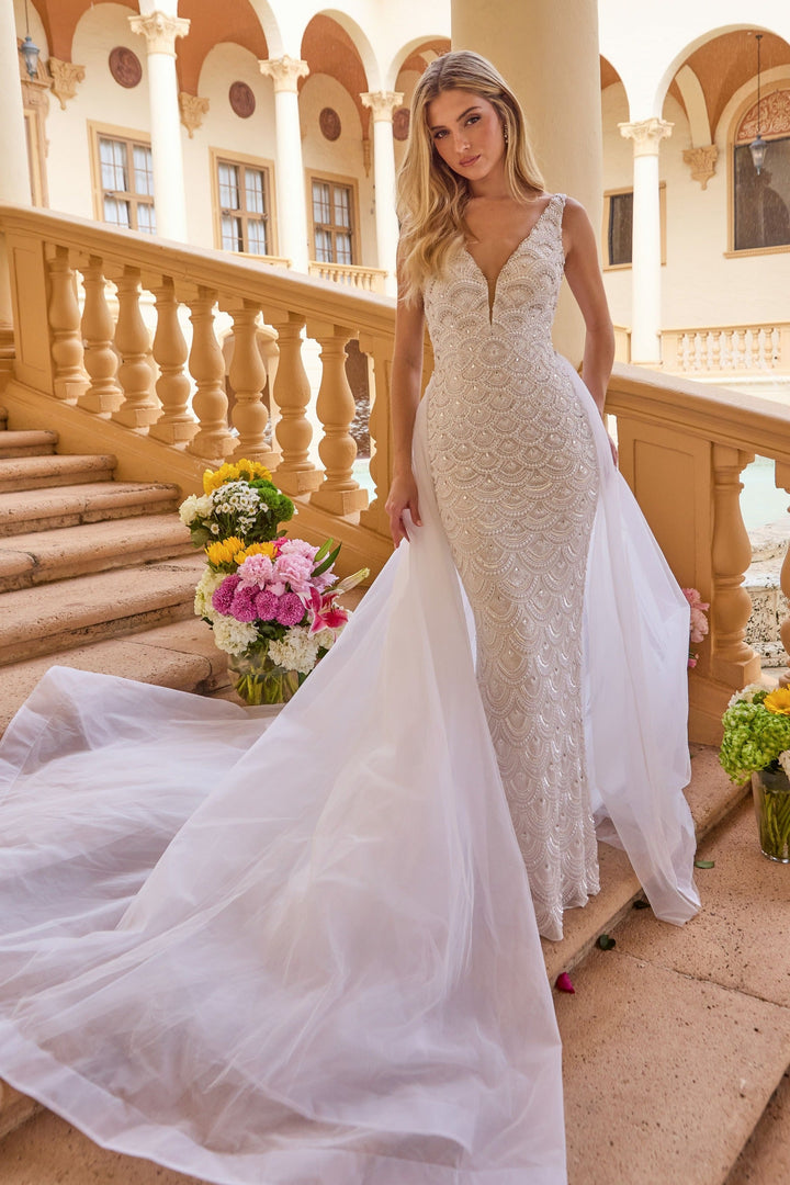 Ava Presley 47224 - Beaded Bridal Gown with Overskirt