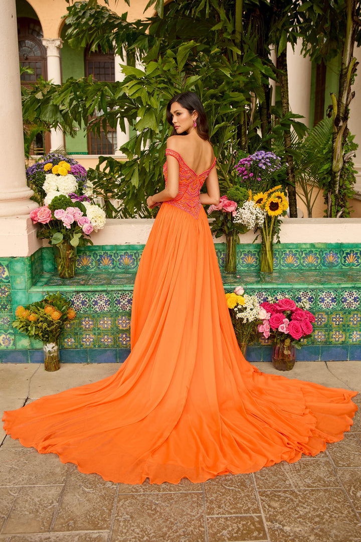 Ava Presley 47254 - Beaded Off the Shoulder Ballgown