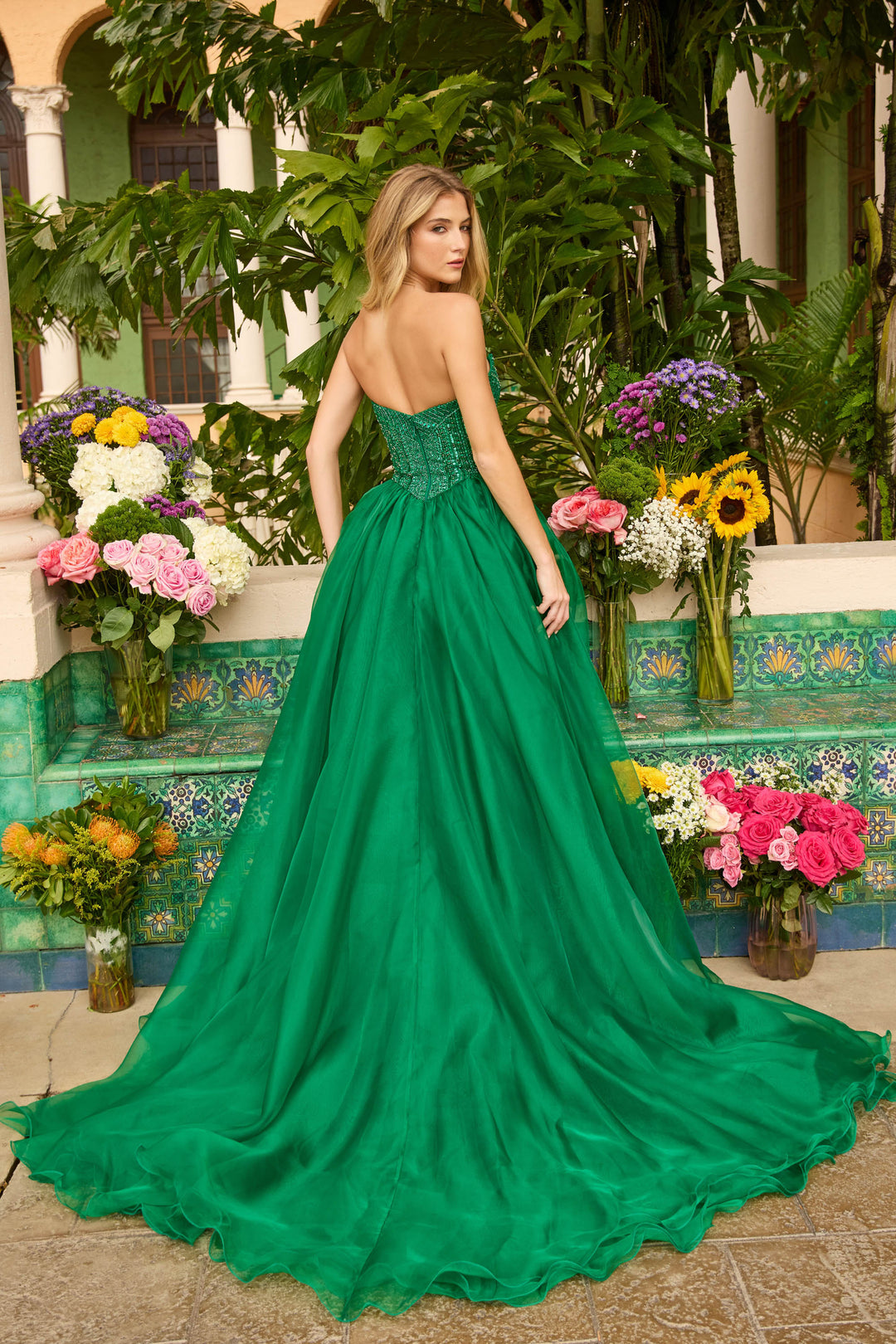 Ava Presley 47255 - Couture Beaded Organza Ballgown