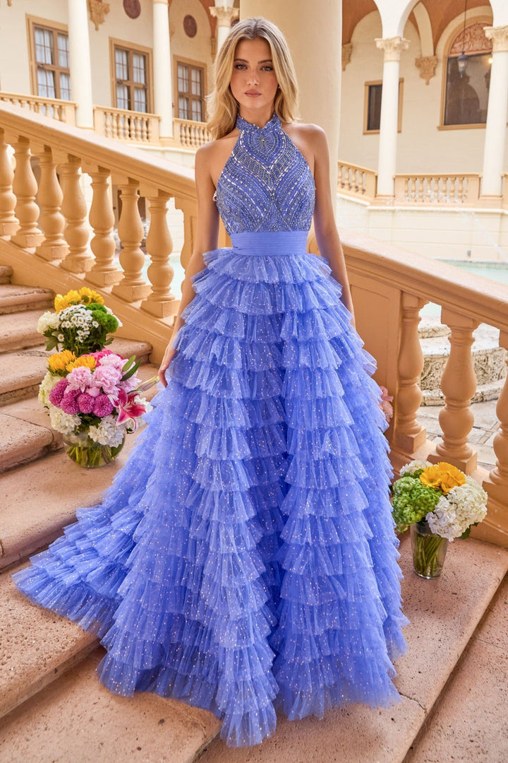 Ava Presley 47258 - Beaded Bodice Tiered Ball Gown