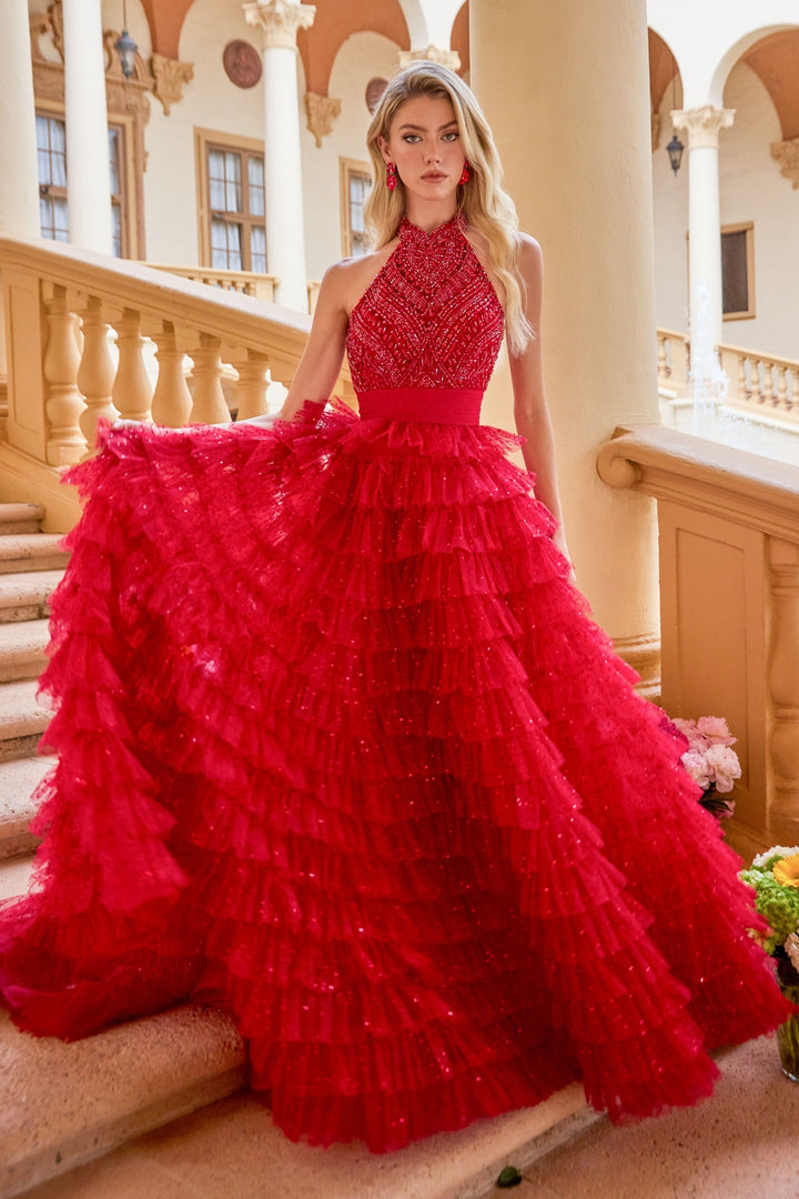 Ava Presley 47258 - Beaded Bodice Tiered Ball Gown