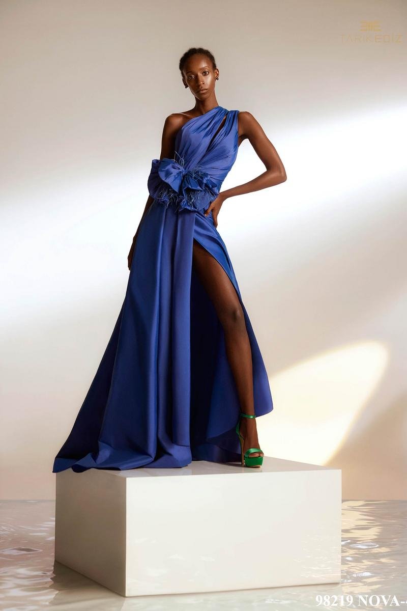 Tarik Ediz 98219 Bijou Blue Prom Dress