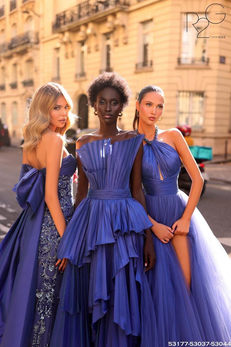 Tarik Ediz 53177 Bijou Blue Prom Dress