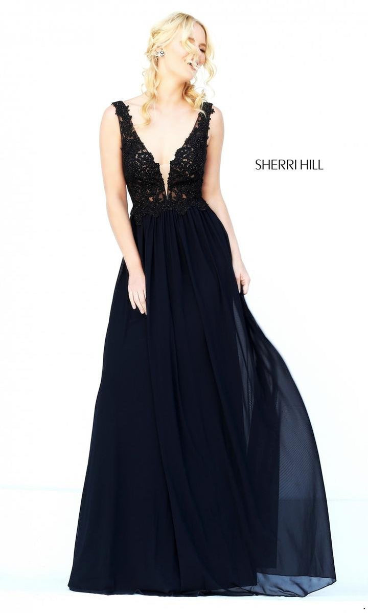 Sherri Hill 50255 Black Prom Dress