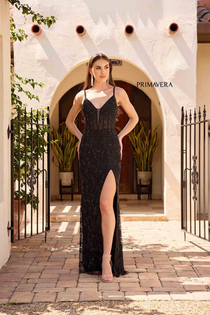 Primavera Couture 4317 Black Prom Dress