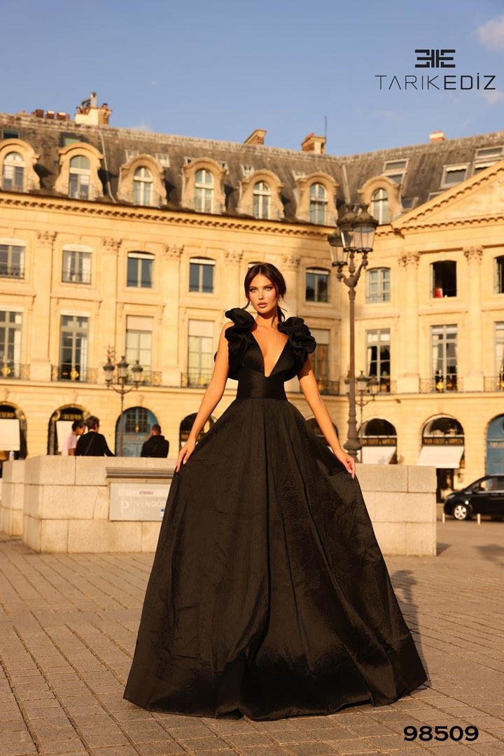 Tarik Ediz 98509 Black Prom Dress