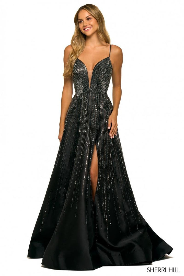 Sherri Hill 55505 Black Prom Dress