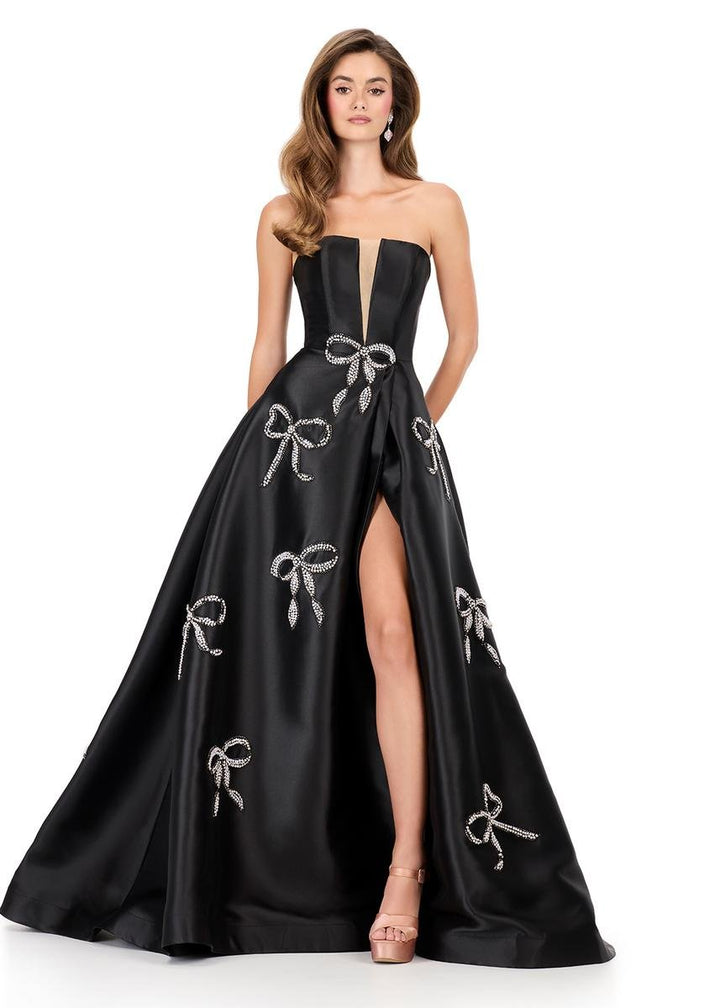 Ashley Lauren 12207 Black Prom Dress