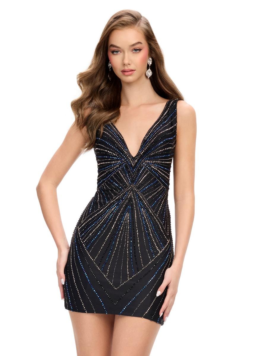 Ashley Lauren 4723 Black Prom Dress