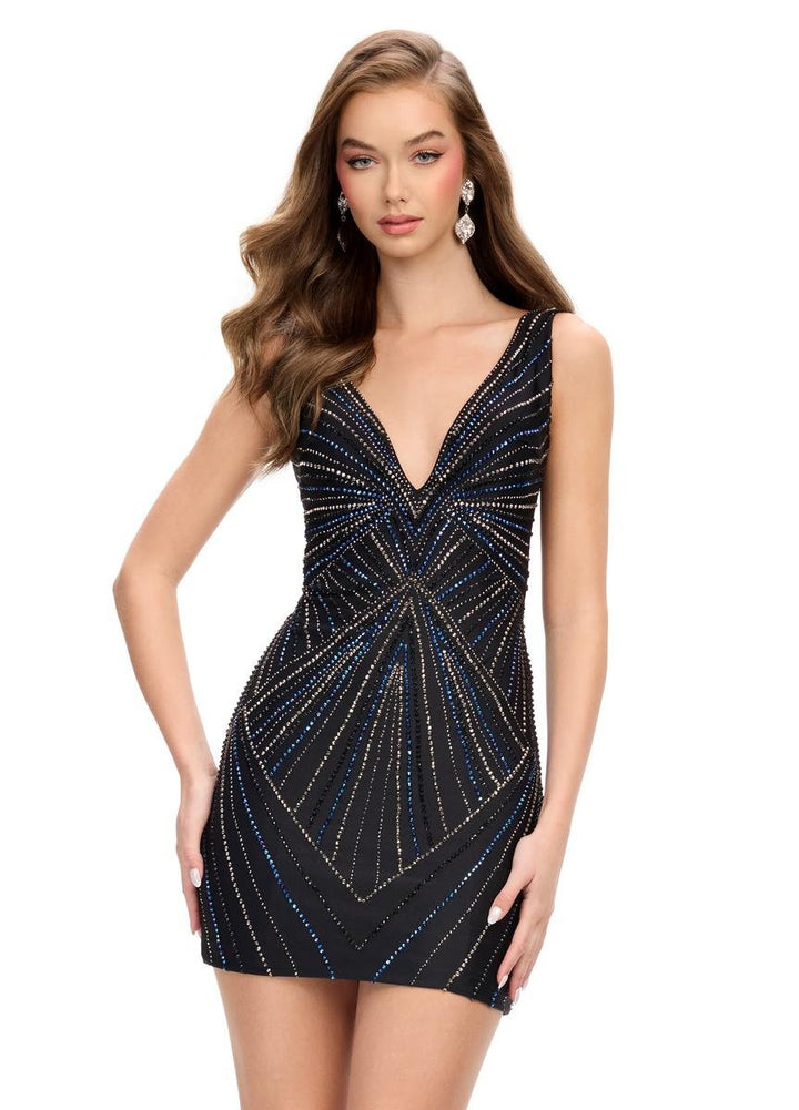 Ashley Lauren 4723 Black Prom Dress