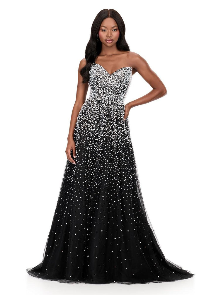 Ashley Lauren 12180 Black Prom Dress