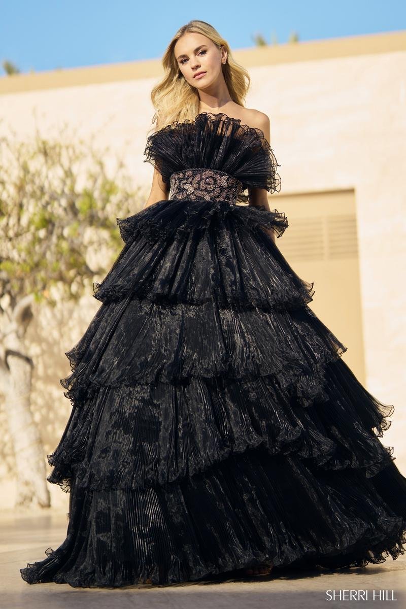 Sherri Hill 55635 Black Prom Dress