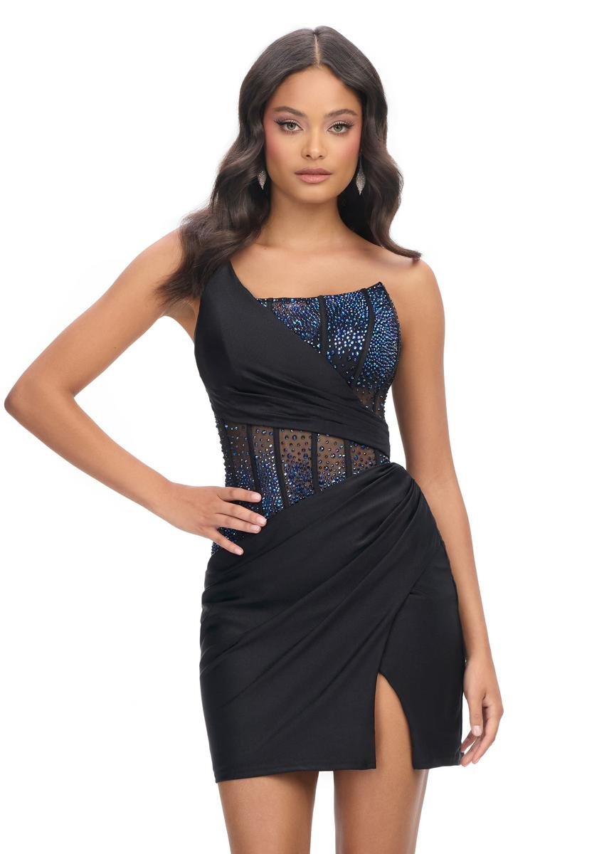Ashley Lauren 4691 Black Prom Dress