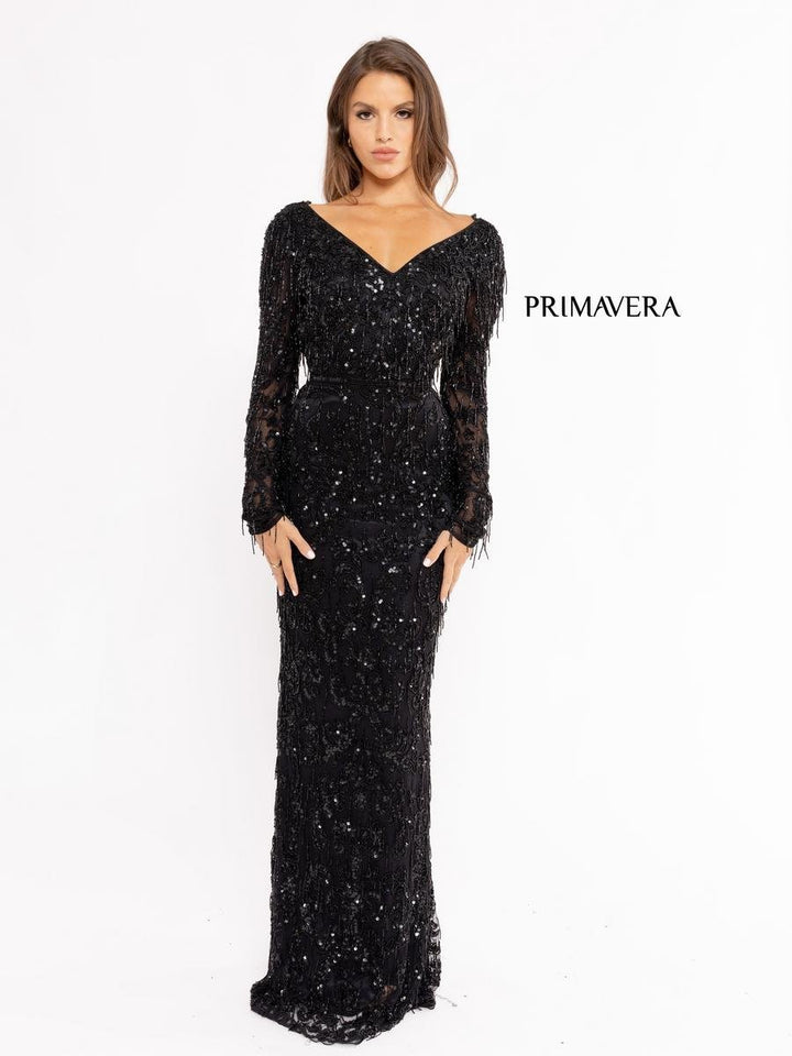 Primavera Couture 3954 Black Prom Dress
