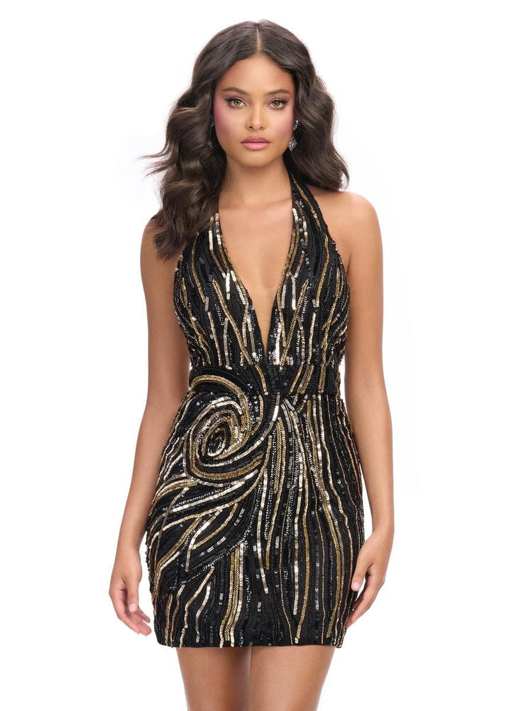 Ashley Lauren 4791 Black Prom Dress