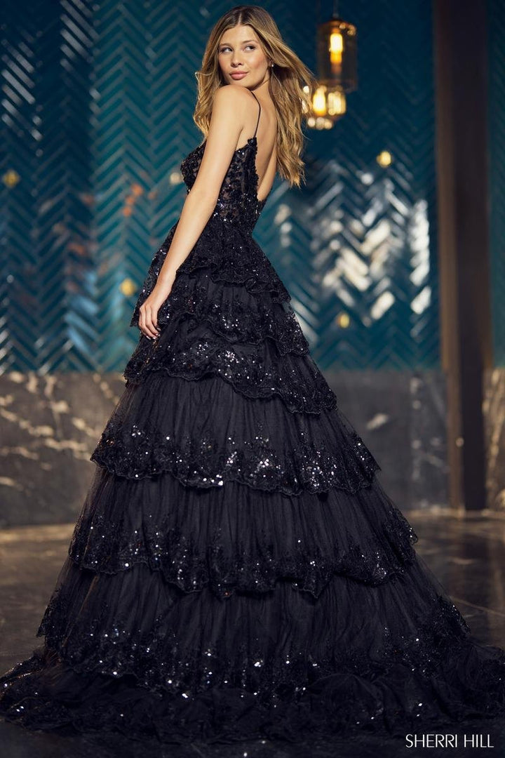 Sherri Hill 55925 Black Prom Dress