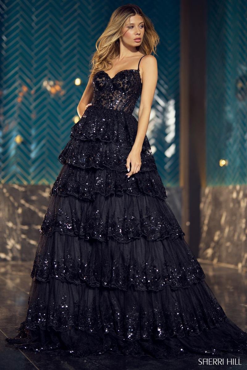 Sherri Hill 55925 Black Prom Dress