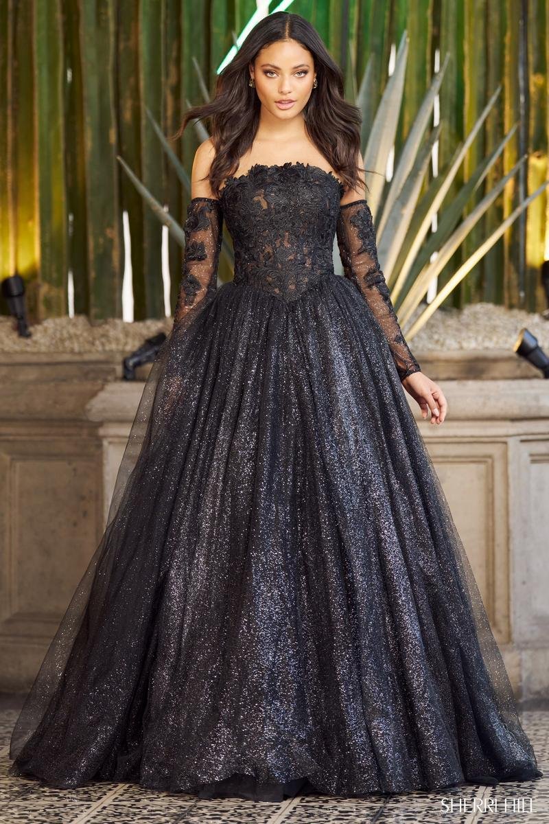 Sherri Hill 55741 Black Prom Dress