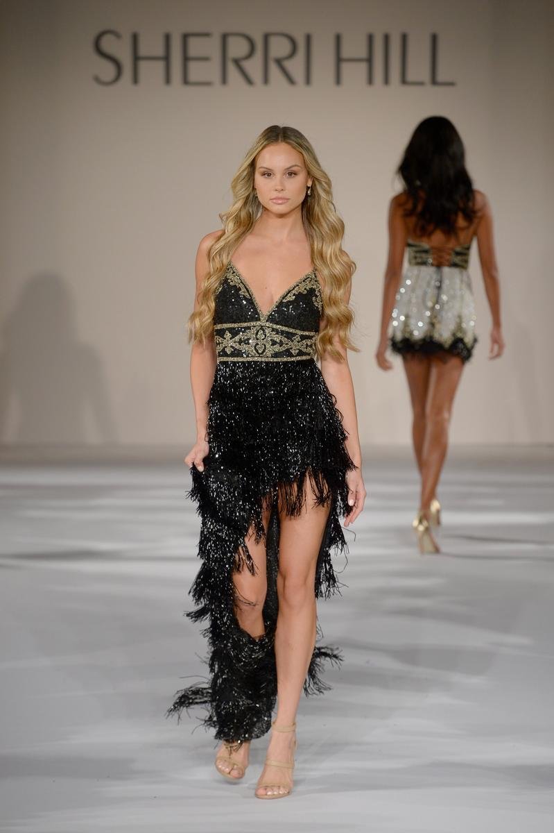 Sherri Hill 55080 Black Ab Prom Dress