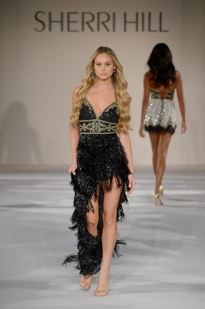 Sherri Hill 55080 Black Ab Prom Dress