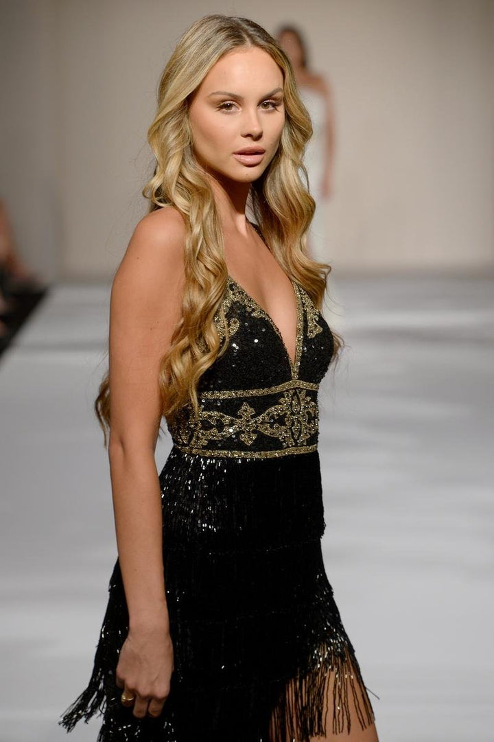 Sherri Hill 55080 Black Ab Prom Dress