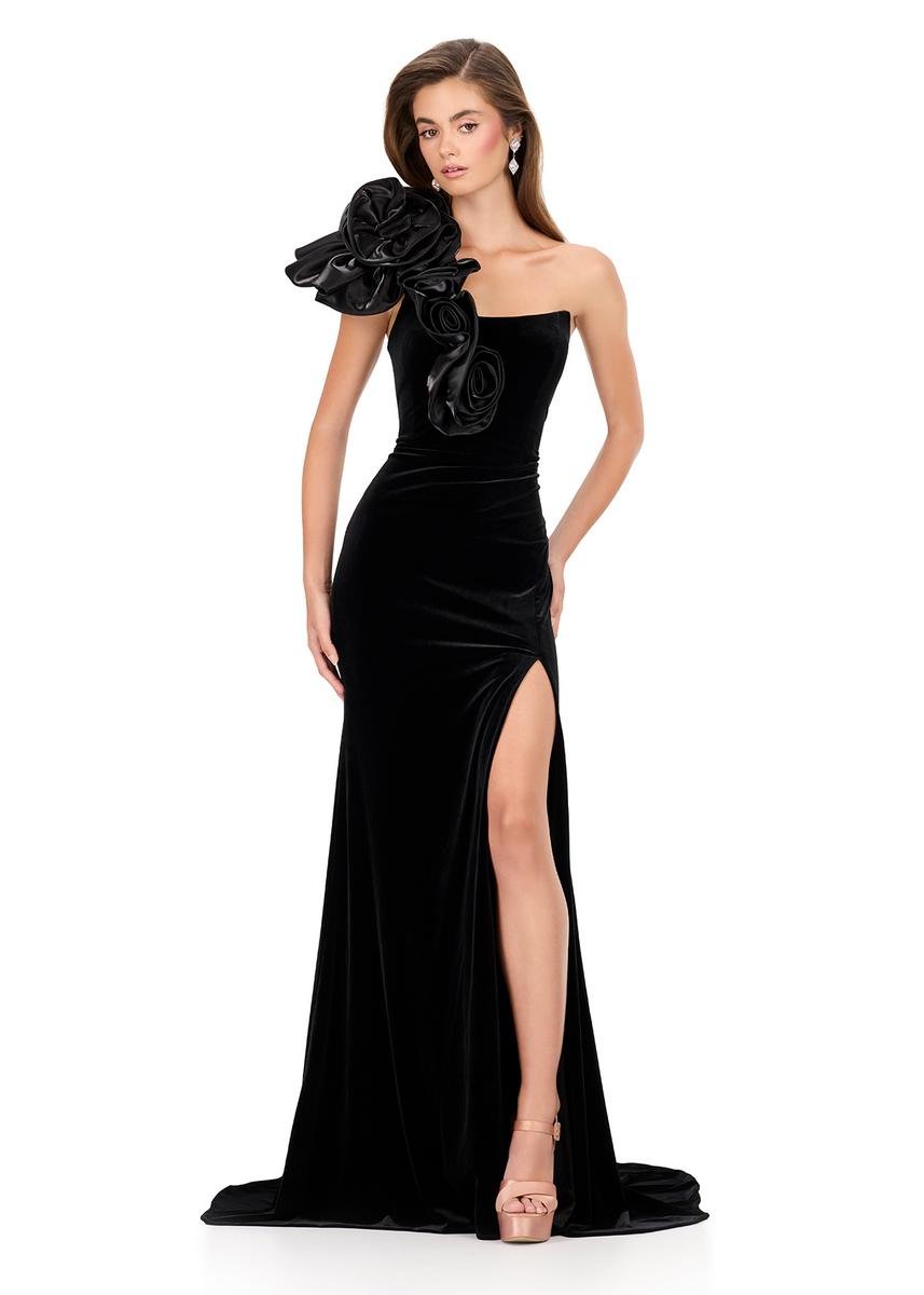 Ashley Lauren 12175 Black Black Prom Dress