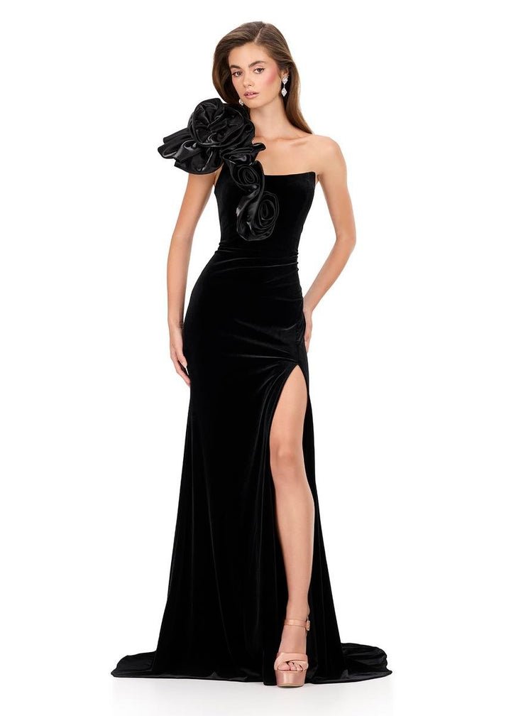 Ashley Lauren 12175 Black Black Prom Dress