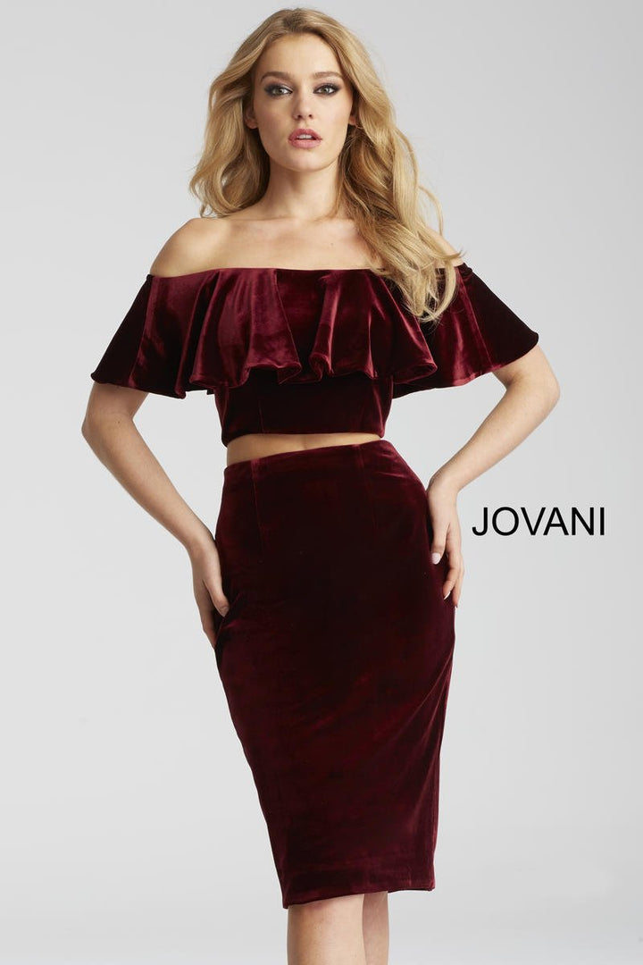 Jovani 51450 — Black. Burgundy