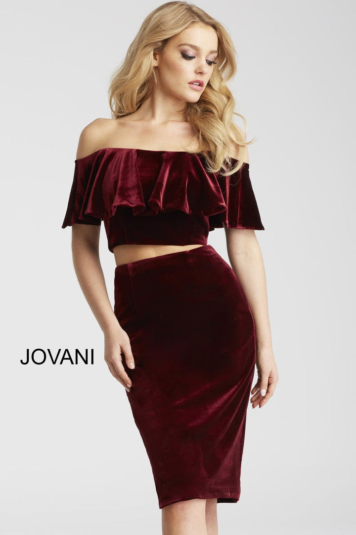 Jovani 51450 — Black. Burgundy