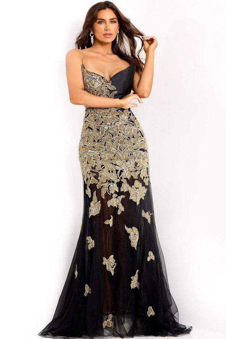 Jovani 45604 — Black/Gold/Silver