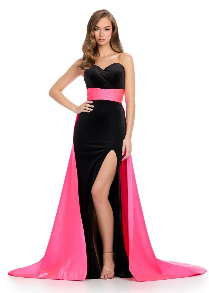 Ashley Lauren 11857 — Black/Hot Pink