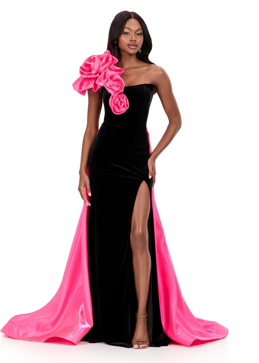 Ashley Lauren 12174 — Black/Hot Pink