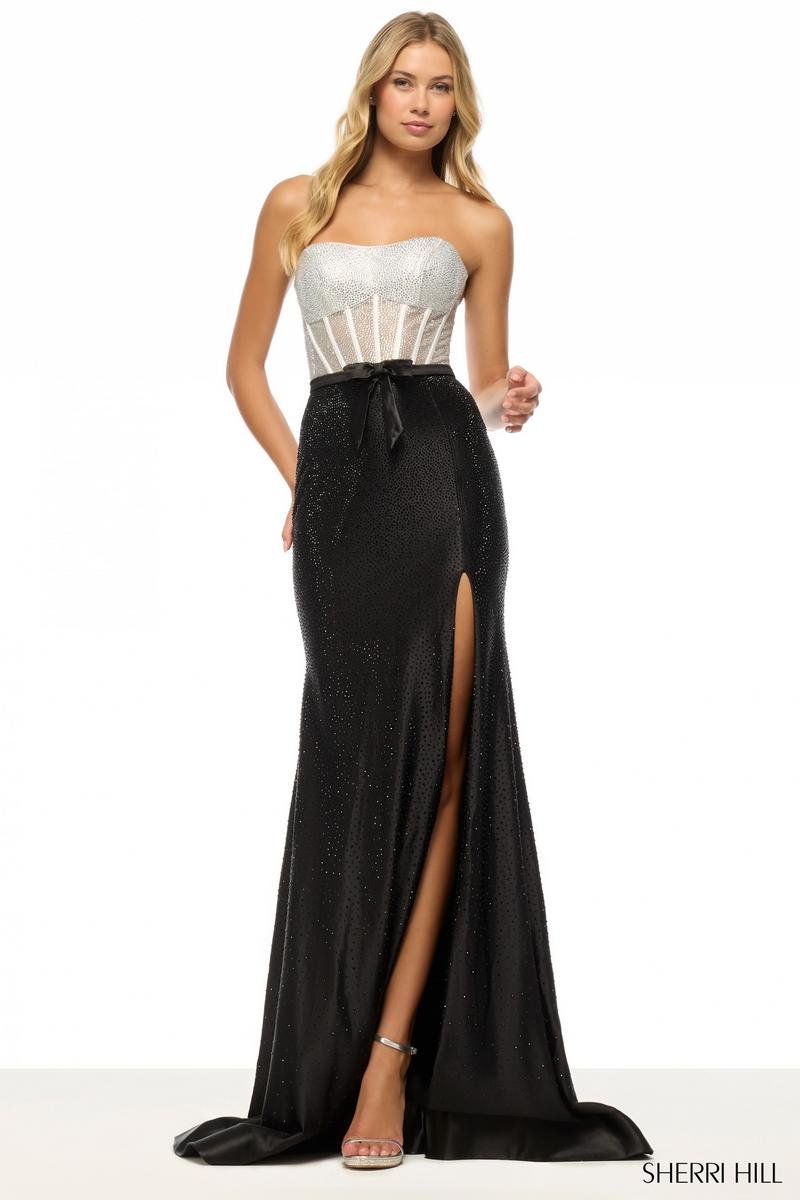 Sherri Hill 57709 Black Ivory Prom Dress