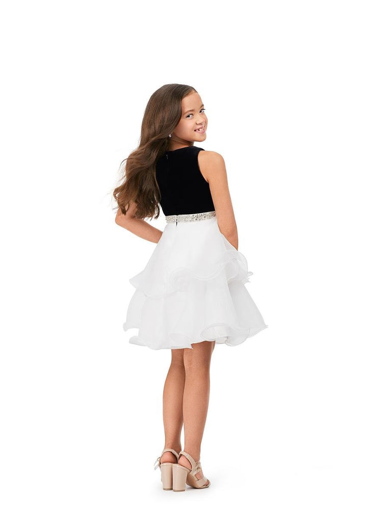 Ashley Lauren 8216 Black Ivory Prom Dress